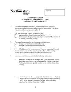 Large Generator Interconnection Request Form