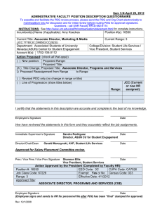 Associate Director, Programs and Services