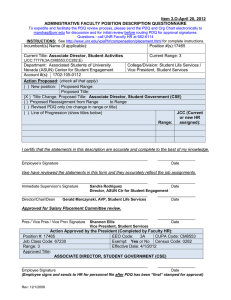 Associate Director, Student Government