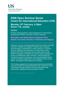 ESW Open Seminar Series  Centre for International Education (CIE) Monday 15