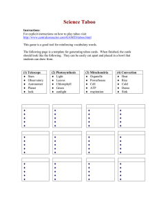 Science Taboo Game Template: Vocabulary Reinforcement