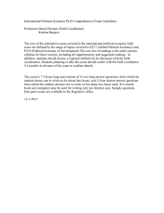 International Political Economy Ph.D Comprehensive Exam Guidelines
