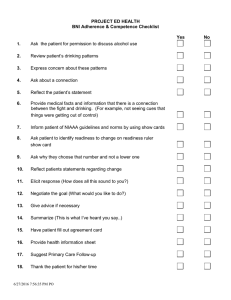 BNI Adherence and and Critical Actions Checklist