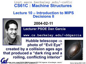 CS61C : Machine Structures