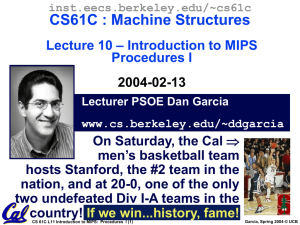 CS61C : Machine Structures