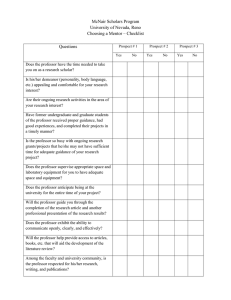McNair Scholars Program University of Nevada, Reno Choosing a Mentor – Checklist