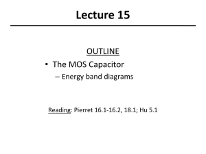 Lecture 15 OUTLINE • The MOS Capacitor – Energy band diagrams