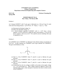 EECS 130 MOSFET Homework: Threshold Voltage & I-V Curves