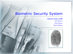 Biometric Security System Capstone Project_PDR Mat Merkow Tung Nguyen