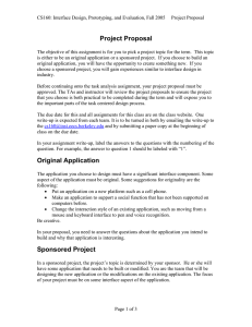 CS160 Project Proposal: Interface Design & Evaluation