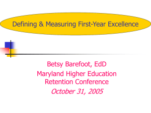 Excellence in the First College Year: Learning from the Exemplars