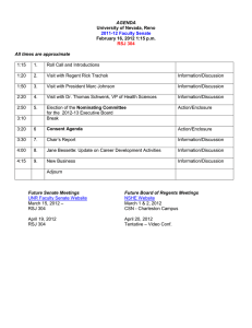AGENDA All times are approximate University of Nevada, Reno