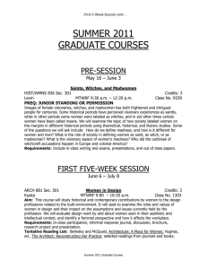 Summer 2011 WGS Graduate Course Description Booklet
