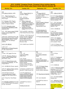 2015 G-WOW Changing Climate Institute Agenda
