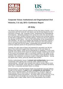 Corporate Voices: Institutional and Organisational Oral Jill Kirby