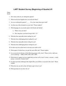Student Survey - Beginning of Quarter