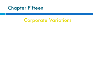 Chapter Fifteen Corporate Variations