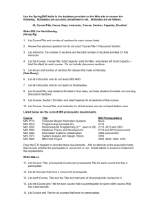 Supplemental Exercises: Unary Relations, Group By and Sub-Class