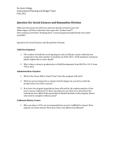 Question Set: De Anza College Instructional Planning and Budget Team