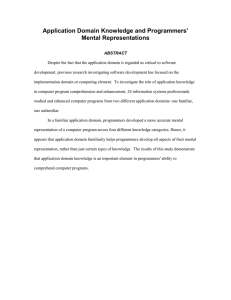 Application Domain Knowledge and Programmers’ Mental Representations