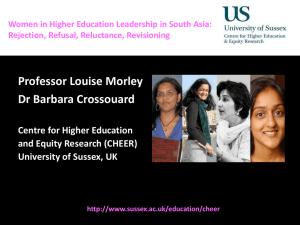 Women in Higher Education Leadership in South Asia: Rejection, refusal, reluctance, revisioning