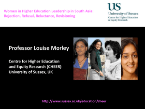 Women in Higher Education Leadership in South Asia: Rejection, refusal, reluctance, revisioning [PPTX 1.06MB]