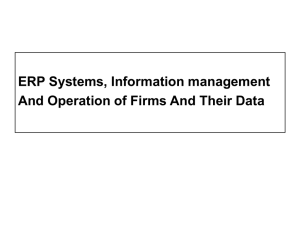 ERP Systems, Information management And Operation of Firms And Their Data