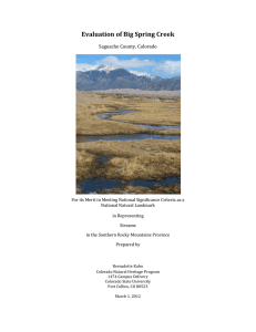 Evaluation of Big Spring Creek Saguache County, Colorado