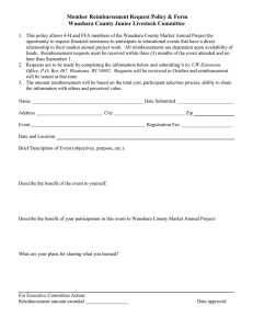 Member Reimbursement Request Policy &amp; Form Waushara County Junior Livestock Committee