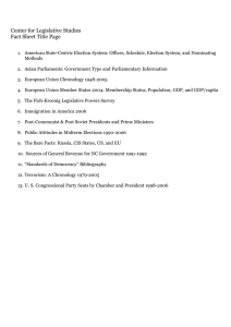 Center for Legislative Studies Fact Sheet Title Page