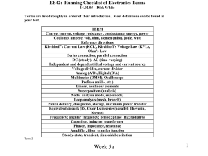 EE42:  Running Checklist of Electronics Terms