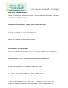 Sample Interview Questions for Stakeholders Needs-Based Interview Questions