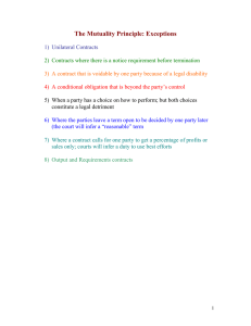 The Mutuality Principle: Exceptions