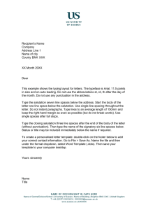 University of Sussex Letter Template - Arial 11.5