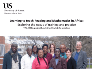 CIE Researchers - Teacher Preparation in Africa [PPT 6.73MB]