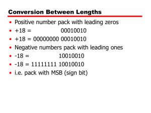 Conversion Between Lengths • Positive number pack with leading zeros