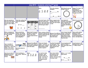 July entering Grade 2  