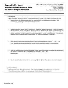 Appendix E: Use of International Subjects