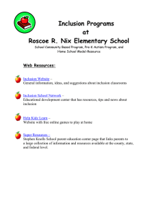 Inclusion Programs at Roscoe R. Nix Elementary School