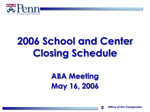 2006 School and Center Closing Schedule