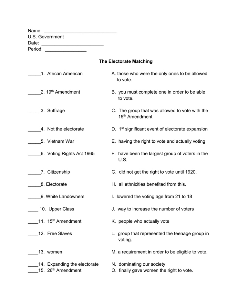 electorate-matching-assignment