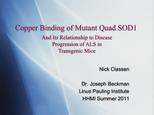 Copper Binding of Mutant Quad SOD1 And Its Relationship to Disease