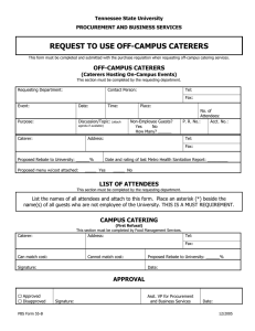 REQUEST TO USE OFF-CAMPUS CATERERS Tennessee State University PROCUREMENT AND BUSINESS SERVICES
