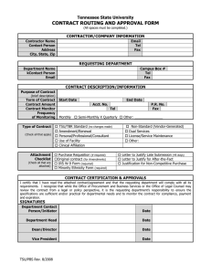 Contract Routing & Approval Form - Tennessee State University