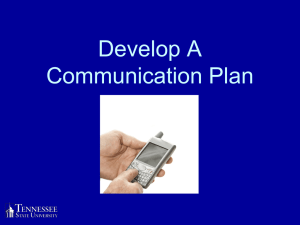 Develop A Communication Plan