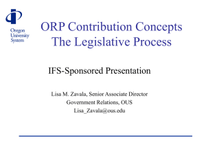 ORP Contribution Concepts - The Legislative Process
