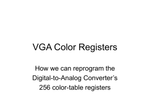 VGA Color Registers How we can reprogram the Analog Converter’s Digital-to-