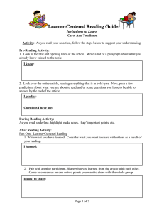 Invitations to Learn