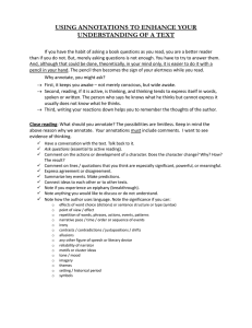 Annotations to Enhance Your Understanding of a Text