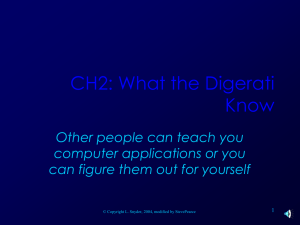 CH2: What the Digerati Know Other people can teach you